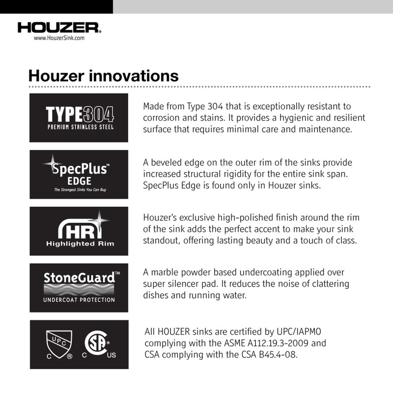 Houzer Club Stainless Steel Kitchen Bar & Prep Sink: 10