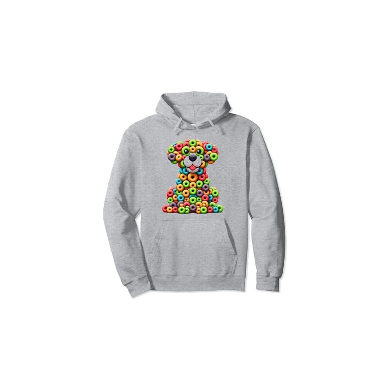 Fruit Loops Cat Fun Pullover Hoodie, gray