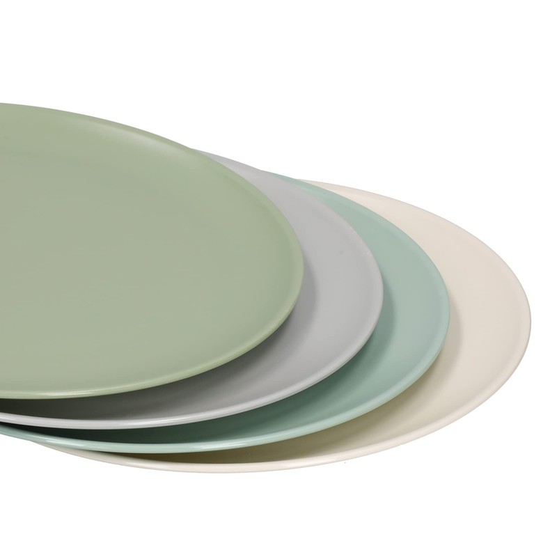 KitchenCraft Colourworks Plastic Dinner Plates, Classics Colours, Set of 4
