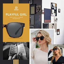 DUCO Fit Over Sunglasses for Men Women Wear Over Glasses Retro Wrap Around Polarized Sun Glasses UV400 Protection (B-Tortoise Frame Grey Lens)