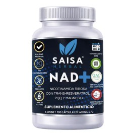 Nad Advanced Complex 100 Cápsulas Nicotinamida Ribósido Resveratrol Pqq Magnesio Glicinato Suplemento Energía Celular Longevidad Saisa Herbal
