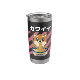 Cute Kawaii Corgi Eats Ramen Otaku Japanese Anime Stainless Steel Insulated Tumbler