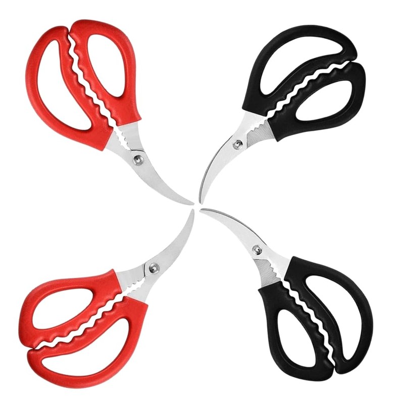 4 Pcs Seafood Scissors for Kitchen Multifunctional Seafood Fish Crab
