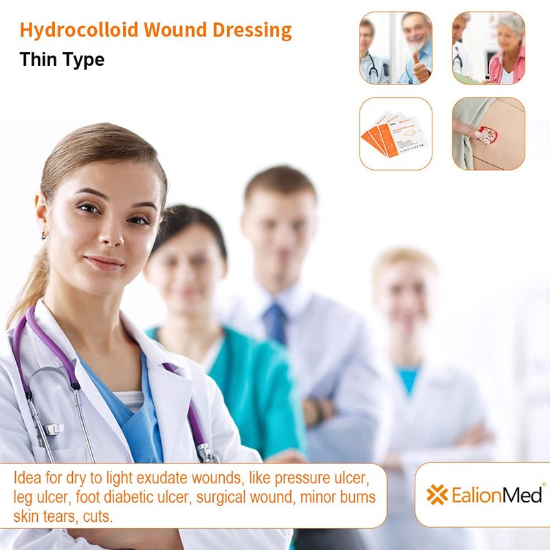 Hydrocolloid Bandage, Hydrocolloid Wound Dressing Thin Type 4'' x 4''