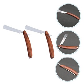 FOMIYES Razor Men's Shaving Tool 2pcs Vintage Beard Shaver Wood Handle Safe Barber Razor Hair Salon Shaver