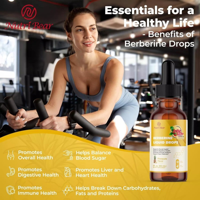 Nutribear Berberine Supplement Liquid Drops, AMPK Activator with Ceylon Cinnamon,