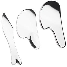 3er Pack Gua Sha Edelstahl, Massage Stein aus Metall, Multifunktion Gua Sha Set, Wiederverwendbar, zur Entspannung der Muskeln und Schmerzlinderung für Gesicht und Körper