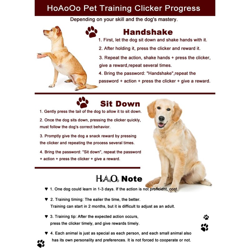HoAoOo Pet Training Clicker with Wrist Strap - Dog Training