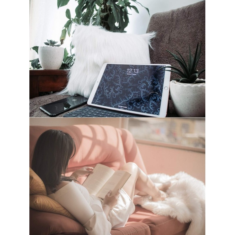 FABRICS-CITY White / Grey Flokati Teddy Fur Fabric 50 x