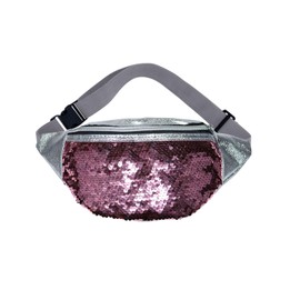 AfitLulu Sequin Fanny Pack with Adjustable Waist Straps, Fashion Waist Packs PU Leather Fanny Packs for Women with Multiple Styles for Running, Cycling, Dating (Pink)