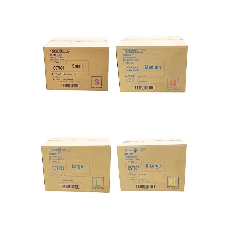 Nitrile Vinyl Blend Gloves, Black (10boxes,1000pcs)