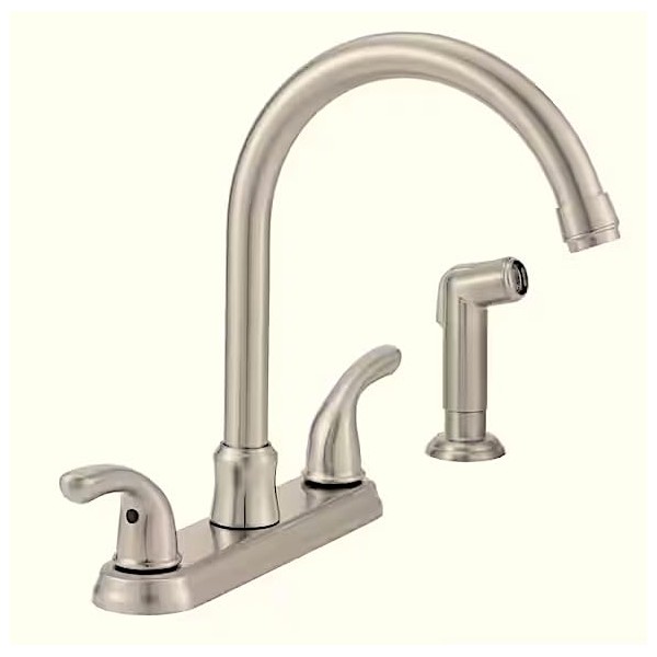Glacier Bay Builders Double Handle Standard Kitchen Faucet with Side