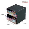 Deflecto Black 2 Drawer Cube Storage Modular and Expandable Desktop