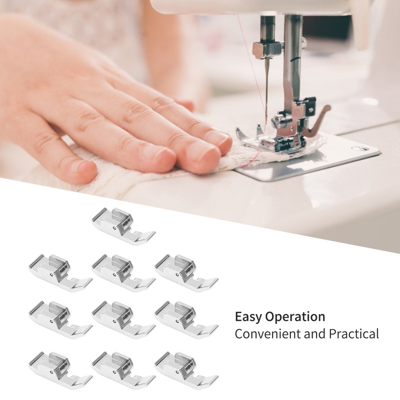 10Pcs Zipper Foot Stainless Steel Multifunctional Strong Practical Sewing Machine