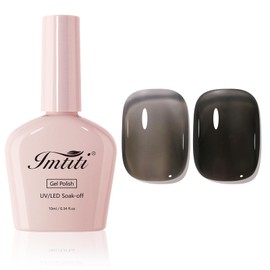Imtiti Jelly Gel Nail Polish, Sheer Jelly Black Translucent Black UV/LED Soak Off Gel Polish for DIY Nail Art Manicure and Pedicure at Home (0.34 Fl Oz-973)