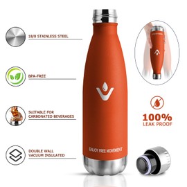 Stainless Steel Drinking Bottle, 750 ml, Thermos Flask, BPA-Free, Suitable for Carbonated Drinks, Metal Thermos Flask, Double-Walled, Insulated Flask for Camping, Children, Fitness, Fizz, Sports