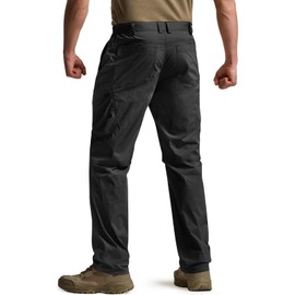 CQR Men's Quick Dry Tactical Pants, Water Resistant Outdoor Pants, Lightweight Stretch Cargo Work Hiking Pants, Runyon Cargo Pants Black, 34W x 34L