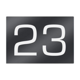 House Number Anthracite RAL 7016 with Engraving, House Number Sign with Number, Number, Sign Including Fischer Dowel Screws Set, Door Sign, Customisable, Weather and UV Resistant, 160 x 140 mm,