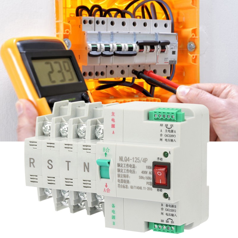 AC 400V 4P 63/80/100A Dual Power Automatic Transfer Toggle Switch(100A)