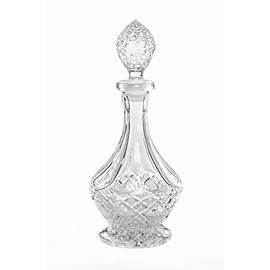 Amlong Crystal Lead-Free Crystal Liquor Decanter with Stopper, Round