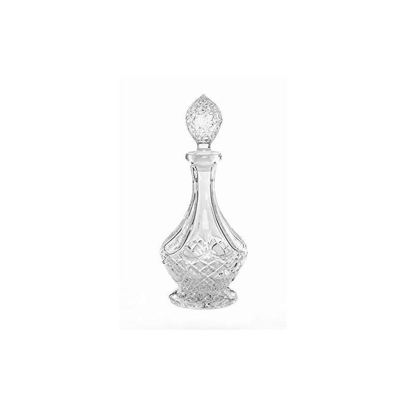 Amlong Crystal Lead-Free Crystal Liquor Decanter with Stopper, Round