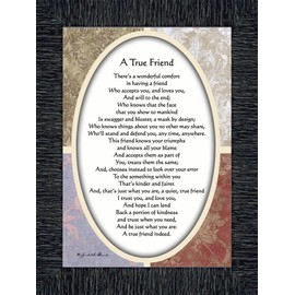 Vintage A True Friend, Poem about true friendship, 7x9 77933CH