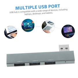 CIYODO USB Hub Port Adapter Multi USB Port Expander for Laptop Fast Data Transfer Compatible Printers Hard Drives Desktops and Tablets Grey