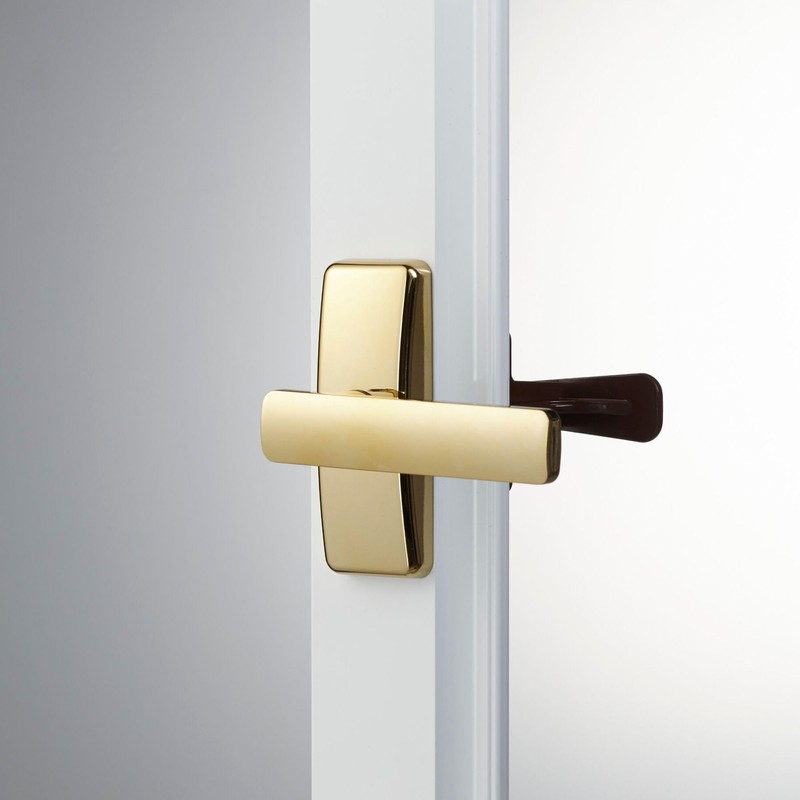 Ideal Security Door Lever for Storm and Screen Doors, Bright