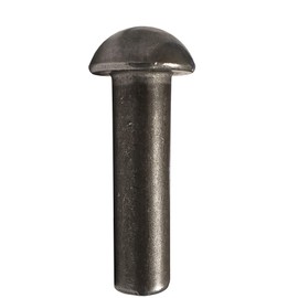 3/8" Dia X 1-1/4" Length Round Head Solid Steel Rivet, Plain Finish, (Pack of 1LB - Approximately 15 Pieces)