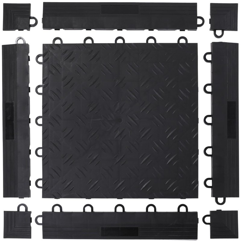 ISL Garage Tile Corner Parts, Black, Set of 4, Commercial
