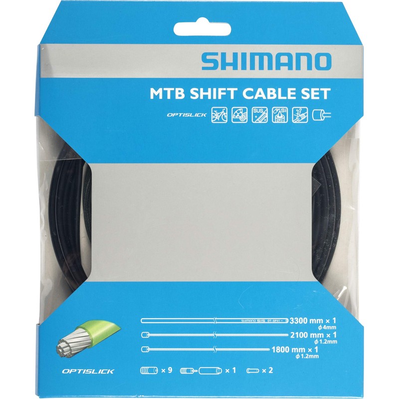 Shimano MTB Optislick Derailleur Cable and Housing Set, Black