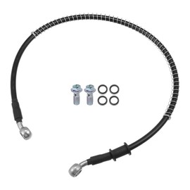 X AUTOHAUX Brake Hose Motorcycle Hydraulic Brake Line Oil Hose Pipe with Spring Protection Fitting for ATV Motorcycle Motocross Racing Bike 60cm Black 1 Set