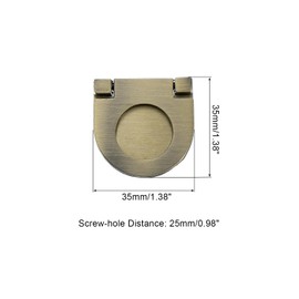 sourcing map 4Pcs Flush Pull Handle, 1.38 Inch Hidden Recessed Furniture Grip Cabinets Door Pull Ring Handles with Screws for Drawers Cupboard Dresser, Bronze