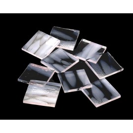 Greeneglass Monterrey White Clear Triangles | Fusible 96 | Cut Mosaic Glass Tile Shape - 3" Triangles - 4 Pieces