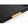 HofferRuffer Extra Large Square Serving Tray, Elegant Faux Leather Ottoman