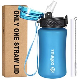 GOPPUS 350ml/12oz Kids Water Bottles With Straw Toddler Drinks Bottle for School Leakproof Children's Bottle with Time Marking Small Bottle BPA free Tritan Sport Bottle Juice Bottles for Girls Boys