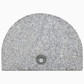FurturHome Half Round Umbrella Base | Outdoor Umbrella Stand | Parasol Base for Outside Patio, Lawn, Garden | Gray Granite 15.7" x 11" x 1.6"