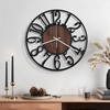Maxstar Wall Clock Battery Operated,Silent Non-Ticking Modern Rustic Metal Round