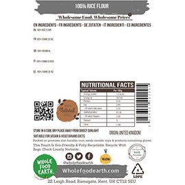 Wholefood Earth Wholefood Earth 100% Rice Flour 500 g | GMO Free |
