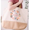 Grandmother Shopper Bag - Best Nanny Ever Flower Wreath -