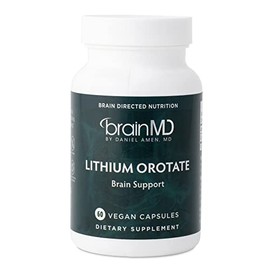 BRAINMD Dr Amen Lithium Orotate - 60 Capsules - Brain Support - Gluten Free - 60 Servings