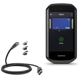 BoxWave Cable Compatible with Garmin Edge 1050 - MagnetoSnap PD AllCharge Cable (100W), Magnet Charging Braided USB Type-C Micro - Jet Black