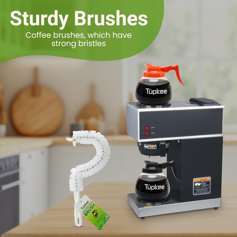 Tupkee Coffee Pot Cleaning Brush – Non Scratching, Long Lasting