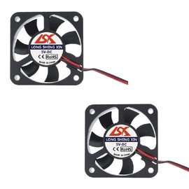 PENGLIN 2PCS 5010 Silent Brushless Cooling Fan 2 Pin Brushless 5CM Fan 50mm X 50mm X 10mm DC Fan 3D Printer Parts PC Case CPU Cooler Oil Bearing (5010 5V-DC)