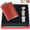Prime Homewares Hip Flask Gift Set 8oz Leather Hip Flask