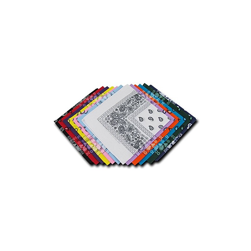 Kaiser Collection Double Sided Paisley Bandanas (1 Dozen), Assorted