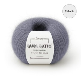 Mohair Silk Yarns for Knitting, Lana Gatto Luxury Silk Mohair Line (Gray - 30480, 2)