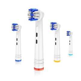 Whuppsi Replacement Toothbrush Heads Fit for Braun Electric Toothbrushes, 4PCS, Round Heads for Oral B Handles 3756 3757 3744 3765 3709 4729, for Pro Smart and Vitality Series Refills