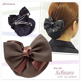 Barretta Chinois (Chignon Type) Formal Ribbon Hair Accessories Specialty Store [Little Moon] Navy Blue