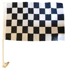 Trade Winds Black & White Checkered Racing Polyester 12x18 12"x18" Car Vehicle Flag